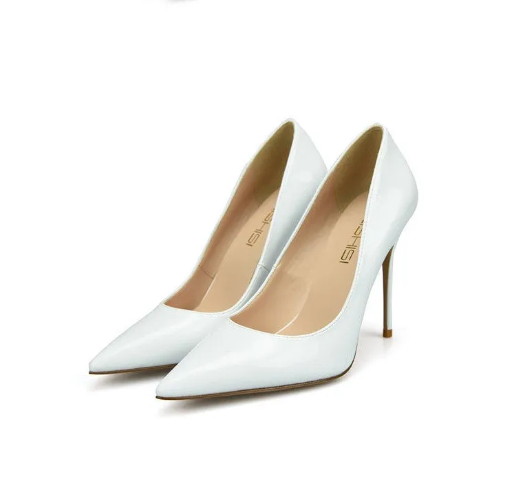 Women's Pointed Toe Large Size Patent Pump Shoes(6/8/10cm) BS18