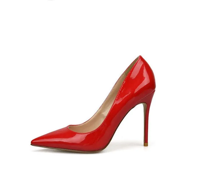 Women's Pointed Toe Large Size Patent Pump Shoes(6/8/10cm) BS18