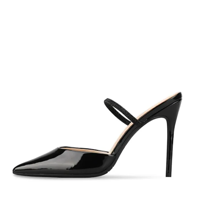 Women's Small Feet Pointy Slip On Patent Heels ES54