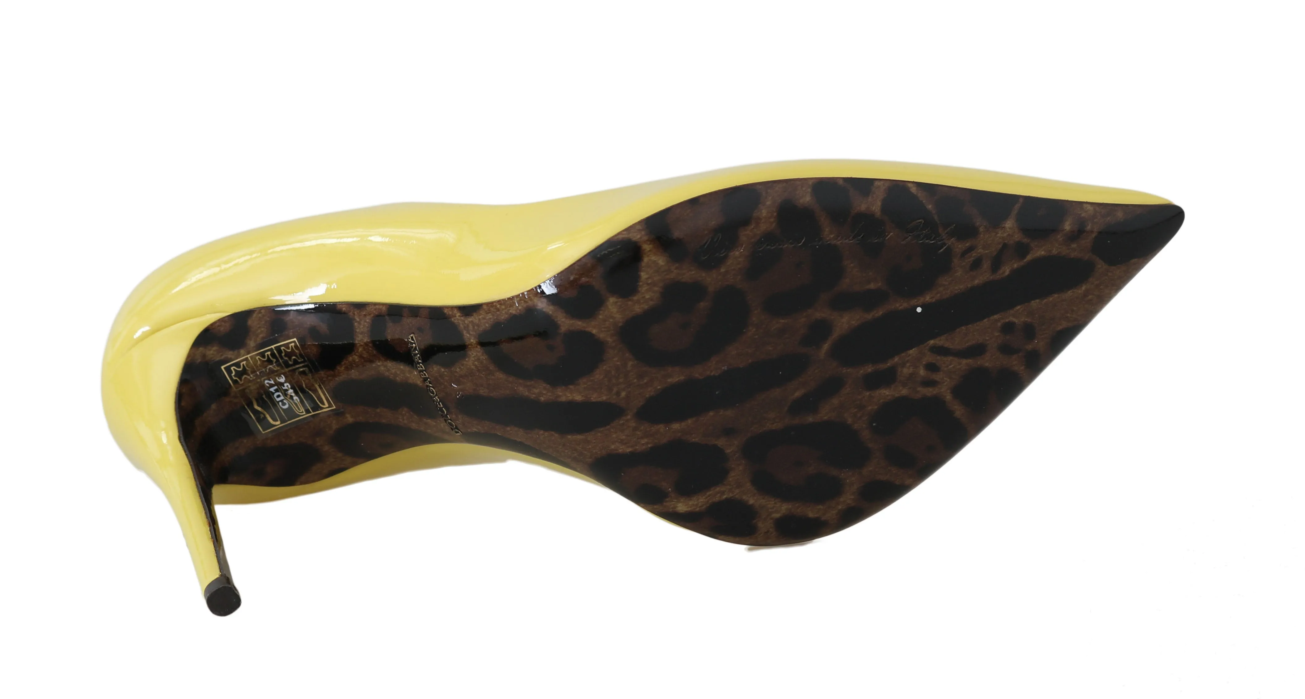 Yellow Leather Stiletto Heels Pumps